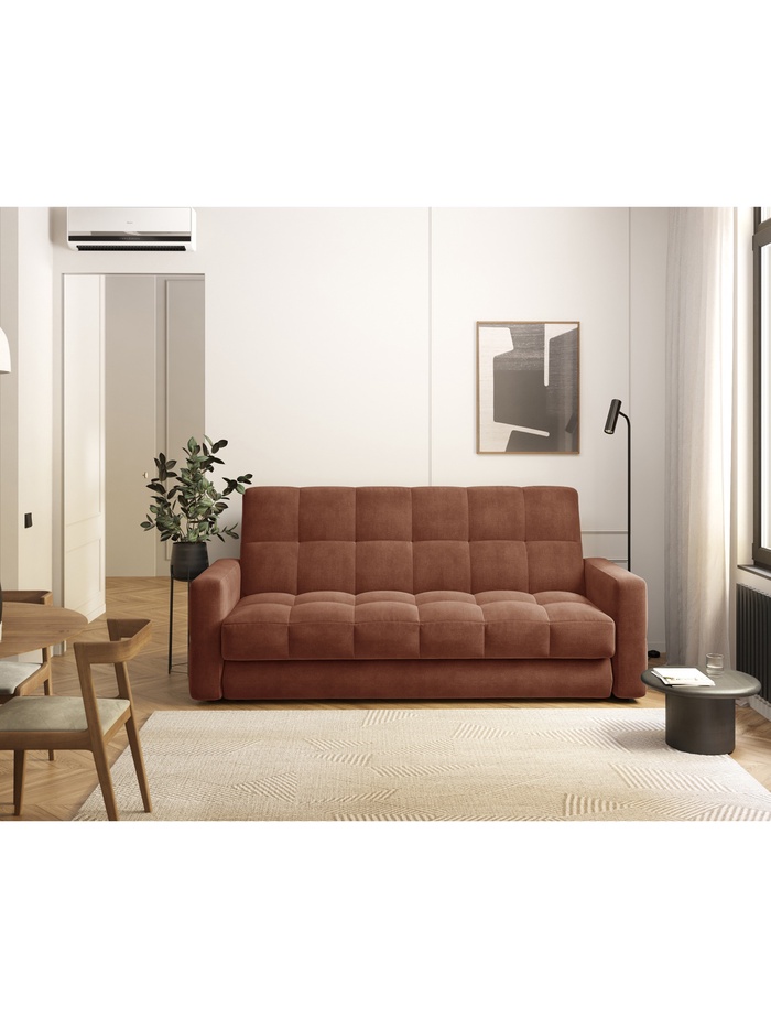 Диван прямой «Фишт», с мягкими подлокотниками, пружинный блок, книжка, цвет кирпичный ultra terra